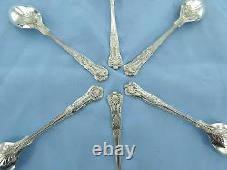 A vintage set of six sterling silver Kings pattern coffee spoons. Sheffield 1987