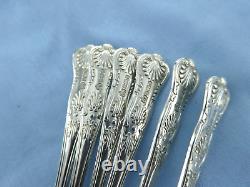 A vintage set of six sterling silver Kings pattern coffee spoons. Sheffield 1987