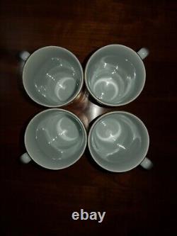 ANTIQUE Neiman Marcus Shamrock Espresso Saucers Cups Set of 4 JAPAN