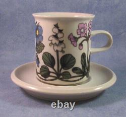 ARABIA OF FINLAND, Vintage, Flora Coffee Cup & Saucer, Excellent Condition