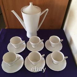Alka Bavaria Porcelain Coffee Tea Pot Cups and Saucers White Set for 6