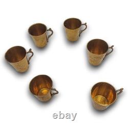 Antique Arabic Coffee and Tea pot and Cups Set, Vintage Middle Eastern Coffee Set