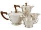 Antique George Vi Sterling Silver Four Piece Tea And Coffee Set Art Deco Style