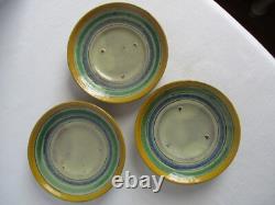 Antique Montiel Pottery Sm Coffee Espresso Cups and Saucers Set Vintage Majolica
