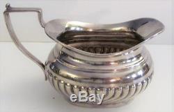 Antique VTG 7 Piece Tea Coffee Set Fluted Silver Plate c. 1920 Bakelite England
