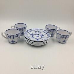 Antique Villeroy and Boch Dresden demitasse teacups and saucers set of 4