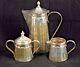 Antique/vintage/art Deco Silver Plate Coffee Set Made In Mexico Collectible 3 Pc