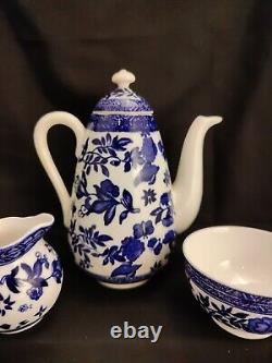 Antique/Vintage Coalport Belfort Rare Coffee Pot & Set 21 Piece Blue And White