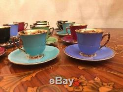 Antique Vintage Czechoslovakia RGK 12 Cups and 12 Saucer Porcelain Coffee Set