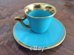 Antique Vintage French Faience Expresso/Coffee sets Gold Trim Great Colors