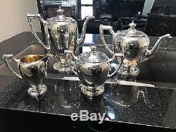 Antique Vintage Reed & Barton Sterling Coffee and Tea Service Set 4pc 1950's