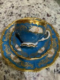 Antique Vintage Weimar Katherine Blue Gold Gilded Tea/ Coffee Set! Very Rare