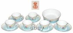 Antique Vtg Coffee Tea Set 13 Gardner Verbilki Russian Empire Porcelain 19th Art