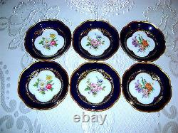 Antique Vtg German Bavaria Lindner Kueps HP Porcelain Cobalt Blue Tea Coffee Set