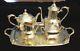 Antique Vtg Rogers Daffodil Silverplate Coffee / Tea Set With Tray