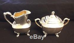 Antique Vtg Rogers Daffodil Silverplate Coffee / Tea Set with Tray