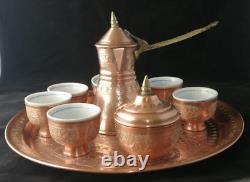 Antique copper coffee set Cairo ware