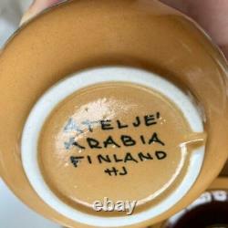 Arabia Atelje Tea Cup Sauser Set Vintage without Box Coffee Finland 1973
