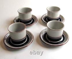 Arabia Finland Vintage Taika Coffee Cup, Saucer Set of 4