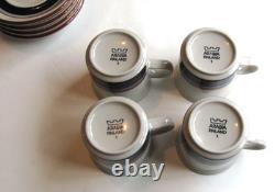 Arabia Finland Vintage Taika Coffee Cup, Saucer Set of 4