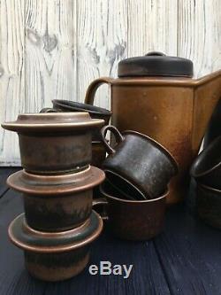 Arabia Ruska coffee set, finland vintage ceramic, antique set arabia ruska