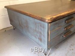 Architects Plan Chest Set of 3 drawers Bank of Drawers Vintage Coffee Table
