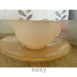Arcopal harlequin pastel coffee cups and saucers set Vintage French glass