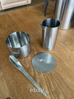 Arne Jacobsen Stelton Stainless Steel Tea Service Coffee Set Vintage 1967 Danish