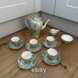 Art Deco 1930s Empire Ware LILAC TIME Coffee Set (13 pieces) Chintz Demitasse