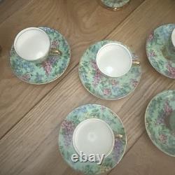 Art Deco 1930s Empire Ware LILAC TIME Coffee Set (13 pieces) Chintz Demitasse