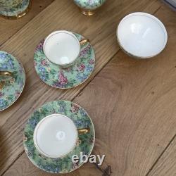 Art Deco 1930s Empire Ware LILAC TIME Coffee Set (13 pieces) Chintz Demitasse