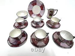 Art Deco Czech Coffee Set Bohemian MZ Bone China 21 Pieces Antique 1930's Rare