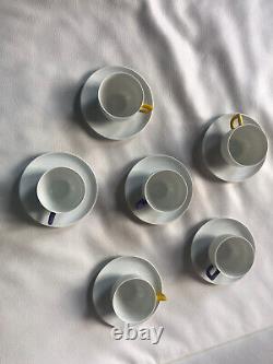 Arzberg City Modern Art 6 Coffee Cups with Saucers Retro Vintage