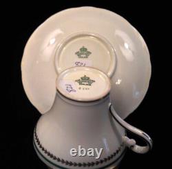 Aynsley Cup & Saucer Hand Painted Cream Corset Floral Gold Green Trim 1934-1939