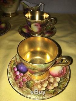 Aynsley Vintage Orchard Gold Gilded Tea/Coffee set signed N Brunt & D Jones