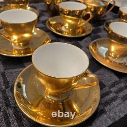 Bareuther Bacteria Vintage German Porcelain Miniature Coffee Set Gold