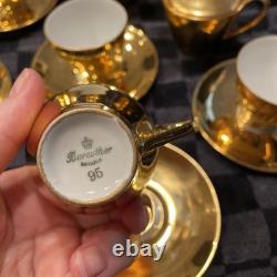 Bareuther Bacteria Vintage German Porcelain Miniature Coffee Set Gold