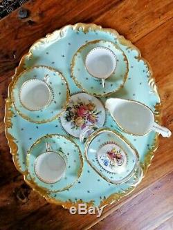 Beautiful French Vintage Coffee Set Limoges Havilande Porcelain Decor by Raynaud