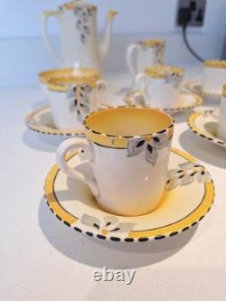 Beautiful Rare Vintage Art Deco Burleigh Ware Zenith Coffee Set Immaculate