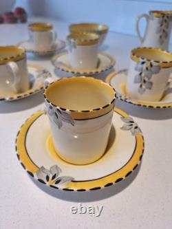 Beautiful Rare Vintage Art Deco Burleigh Ware Zenith Coffee Set Immaculate