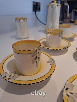 Beautiful Rare Vintage Art Deco Burleigh Ware Zenith Coffee Set Immaculate