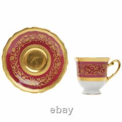 Beautiful Vintage Porcelain Coffee Cup And Saucer Gilding German Art Decorative
