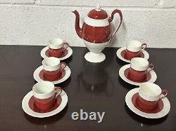 Beautiful Vintage Wedgwood Ruby Coffee Pot And Coffee Cup Set