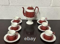 Beautiful Vintage Wedgwood Ruby Coffee Pot And Coffee Cup Set