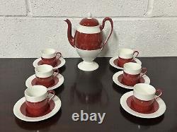 Beautiful Vintage Wedgwood Ruby Coffee Pot And Coffee Cup Set