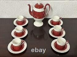 Beautiful Vintage Wedgwood Ruby Coffee Pot And Coffee Cup Set