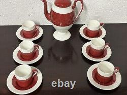 Beautiful Vintage Wedgwood Ruby Coffee Pot And Coffee Cup Set