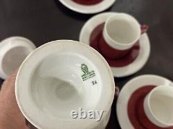 Beautiful Vintage Wedgwood Ruby Coffee Pot And Coffee Cup Set