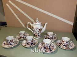 Booths Fresian Vintage China Coffee Pot & Set of 6 Espresso Cups & Saucers