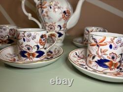 Booths Fresian Vintage China Coffee Pot & Set of 6 Espresso Cups & Saucers